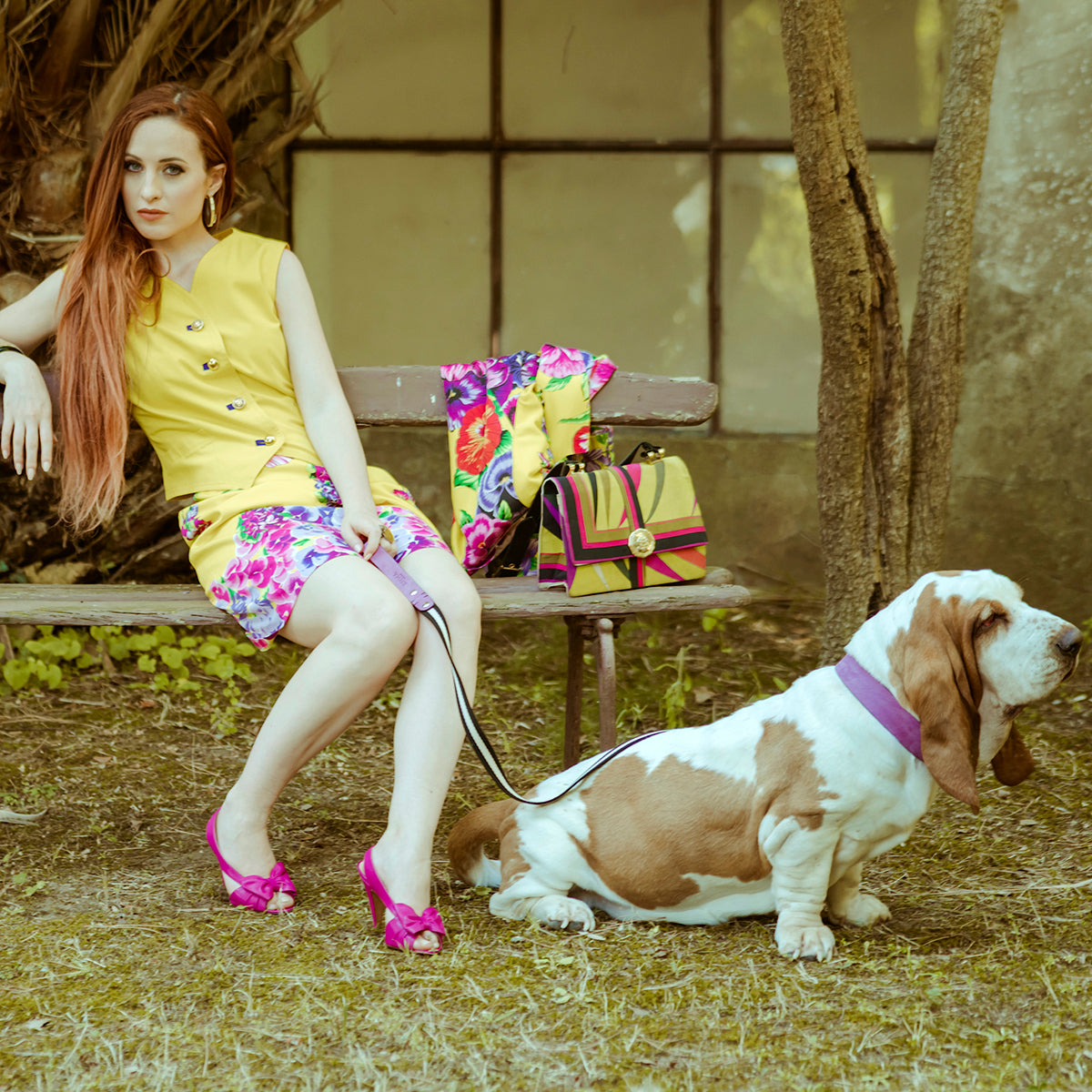 Nubuck Fuchsia Dog Leash